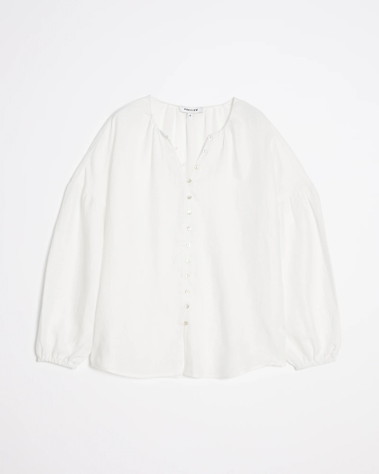 European Linen Blend Button Front Linen Blouse - Preview | Target Australia