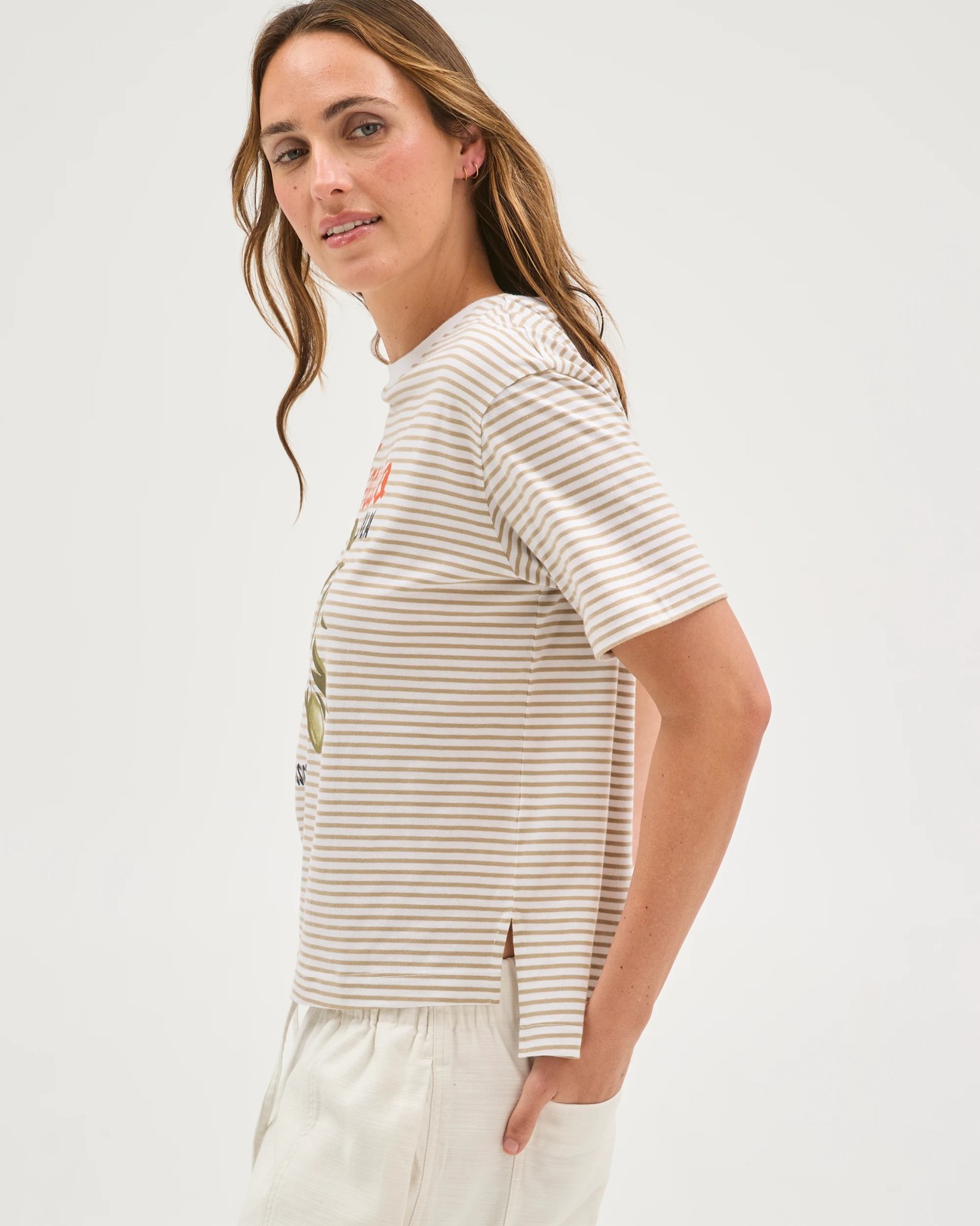 Australian Cotton Boxy Print T-Shirt - Crushed Leaf 5 of 5