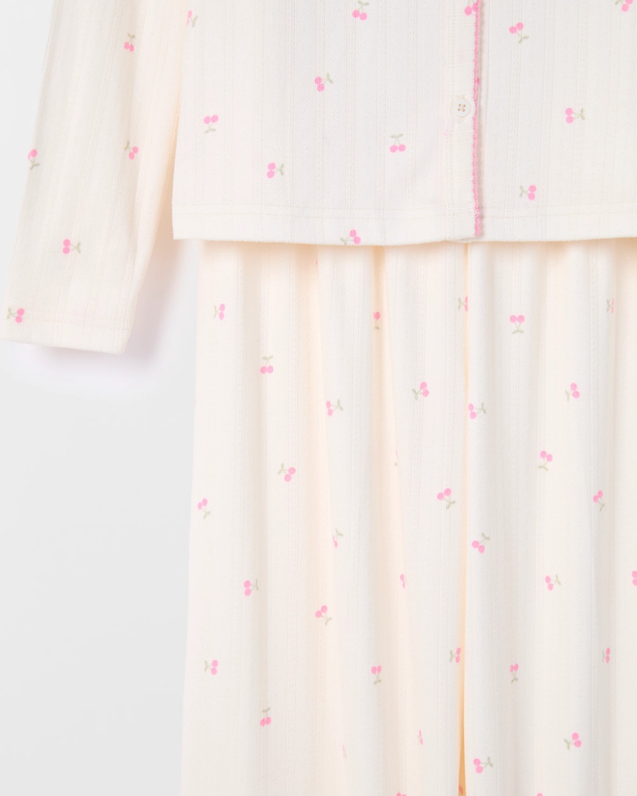 Older Girls Cosy Pointelle Cardi Knit Pyjama Set 2 of 3