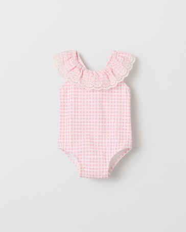 Baby Broidery Seersucker Swimsuit