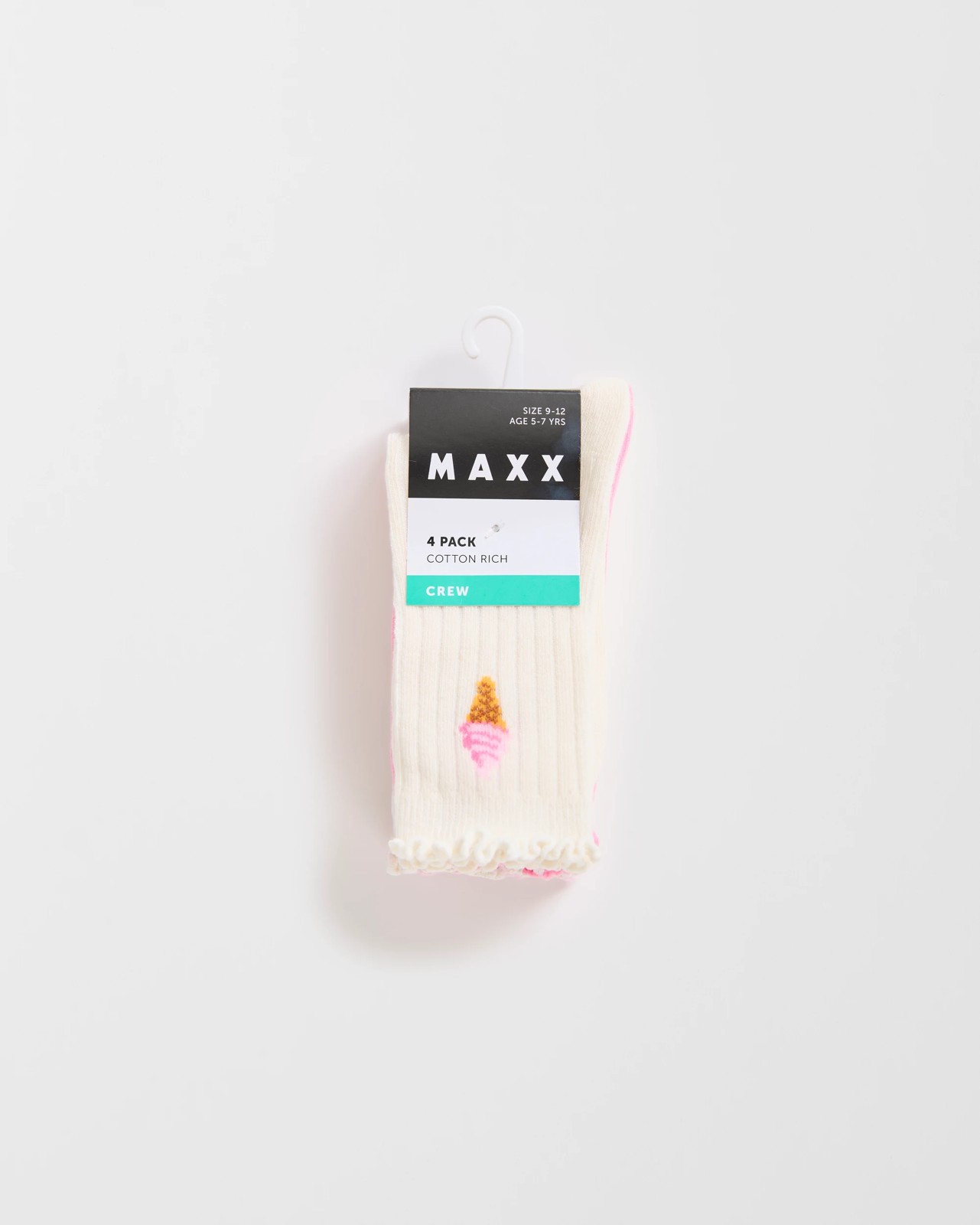 Maxx 4 Pack Big Girls Textured Crew Socks 3 of 3