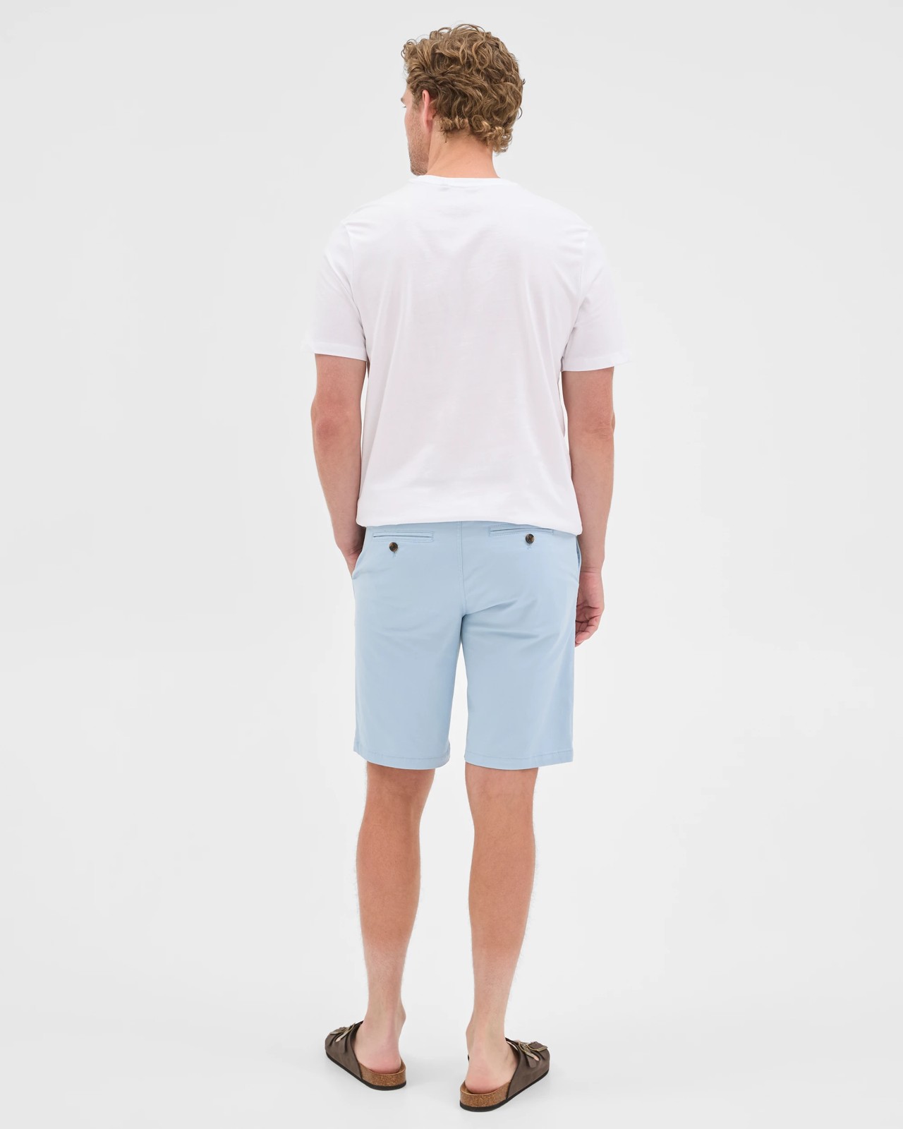 Australian Cotton Regular Stretch Chino Shorts - Blue Fog 6 of 6