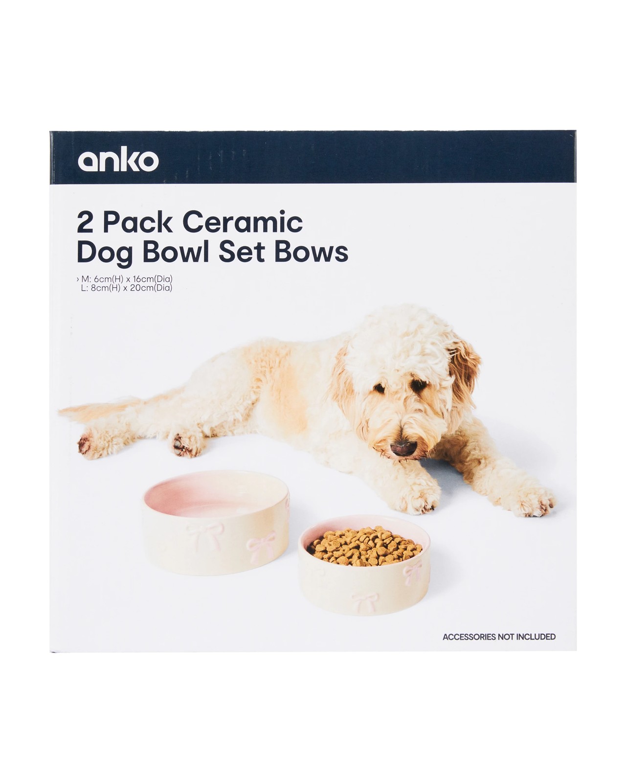 Anko 2 Pack Dog Bowl Bows Ceramic 6 of 6