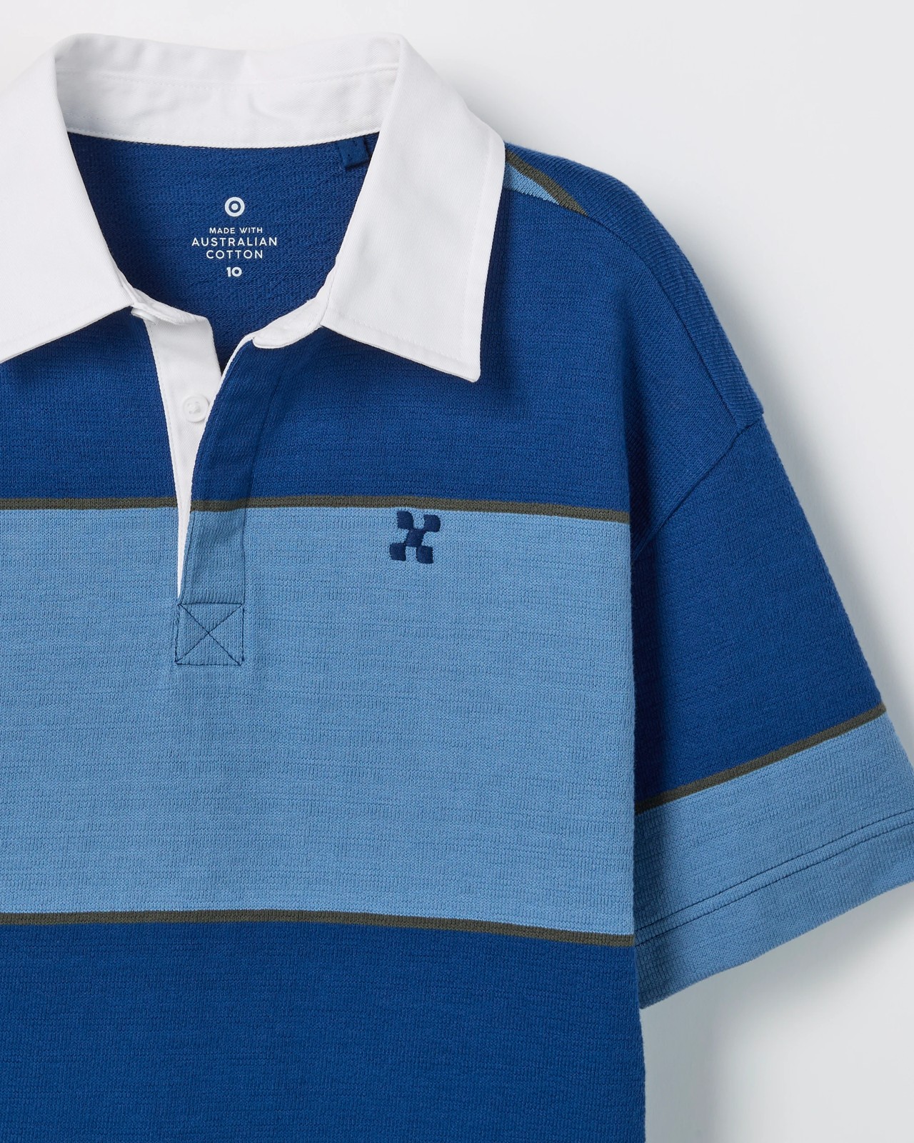 Australian Cotton Oversized Rugby T-Shirt - Blue 6 of 6