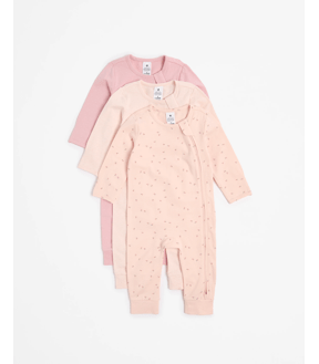 Baby Organic Cotton Zip Footless Coveralls 3 Pack
