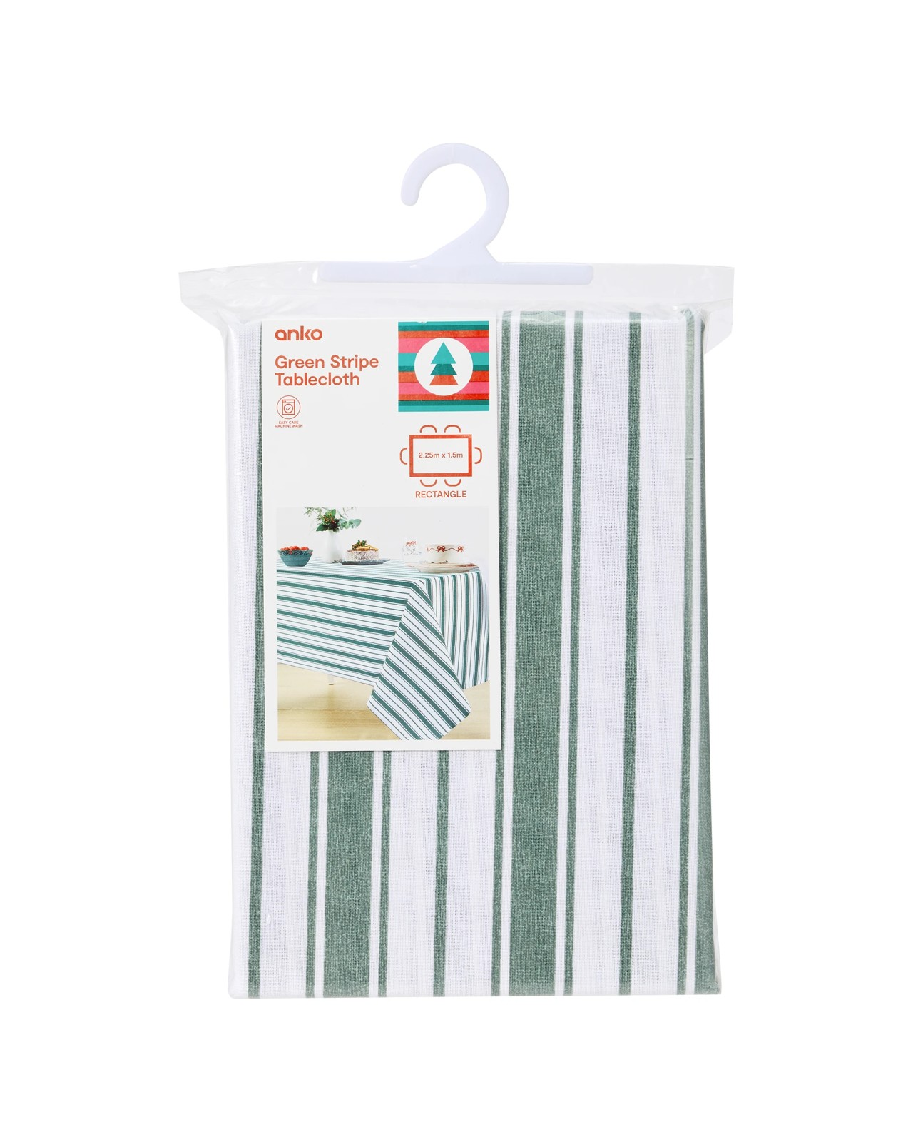 Anko Green Stripe Tablecloth 3 of 3