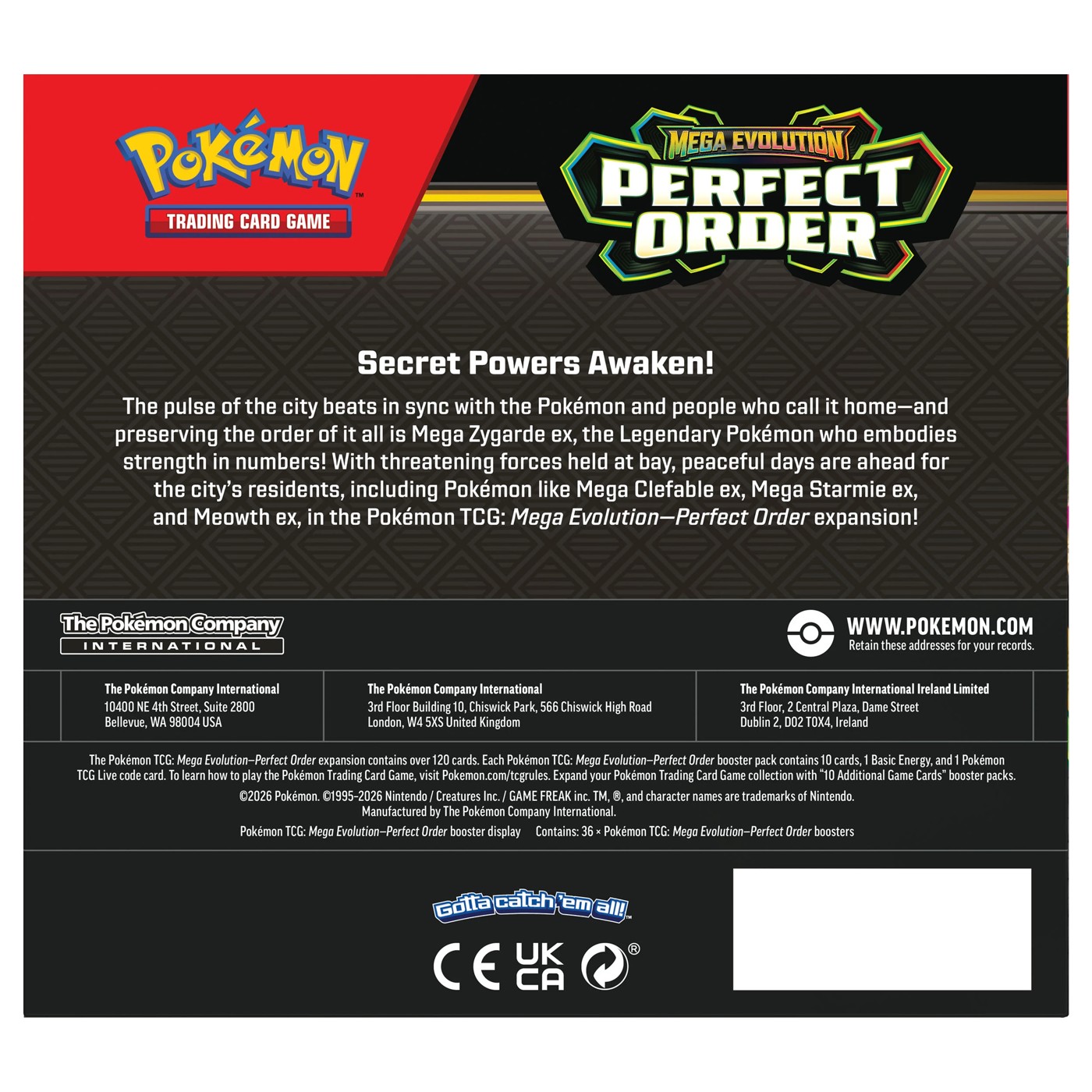 Pokemon TCG: Mega Evolution—Perfect Order Booster Display (36 Booster Packs) - Assorted 3 of 5