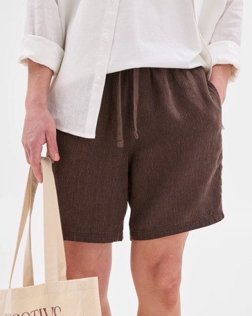 European Linen Stripe Shorts