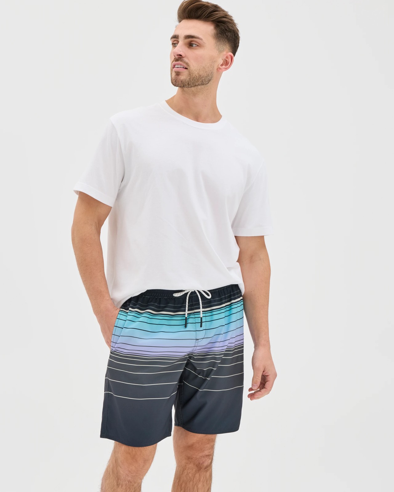 Panelled Swim Boardshorts - Aqua 2 of 5