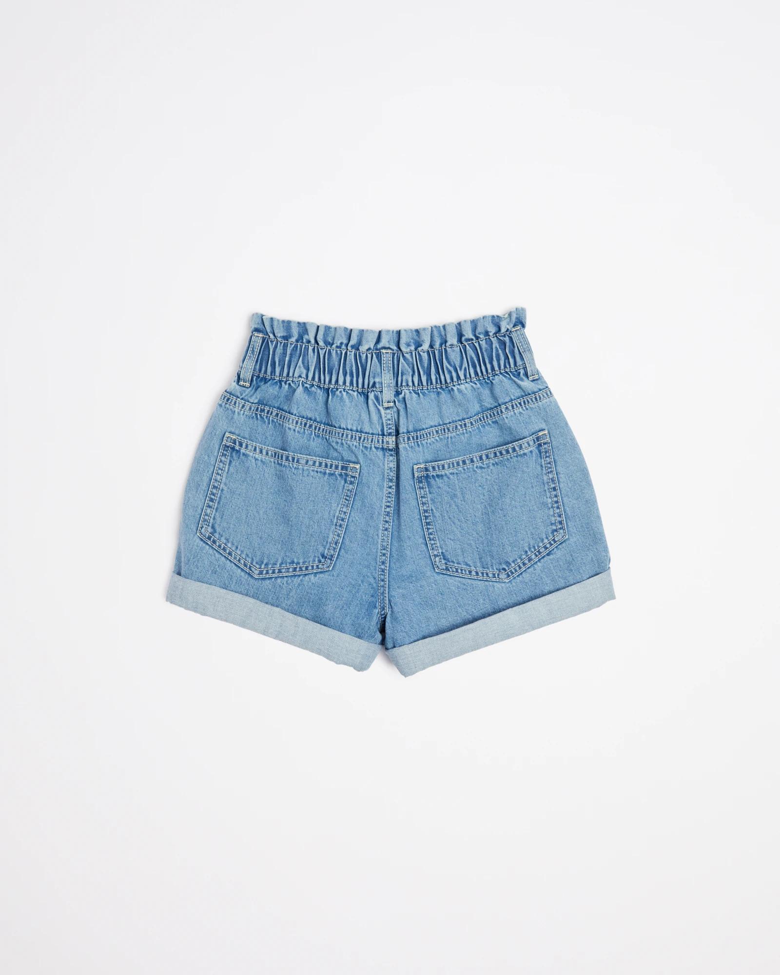 Paperbag waist denim shorts on sale