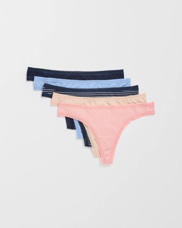 Australian Cotton Blend 5 Pack G-String Briefs