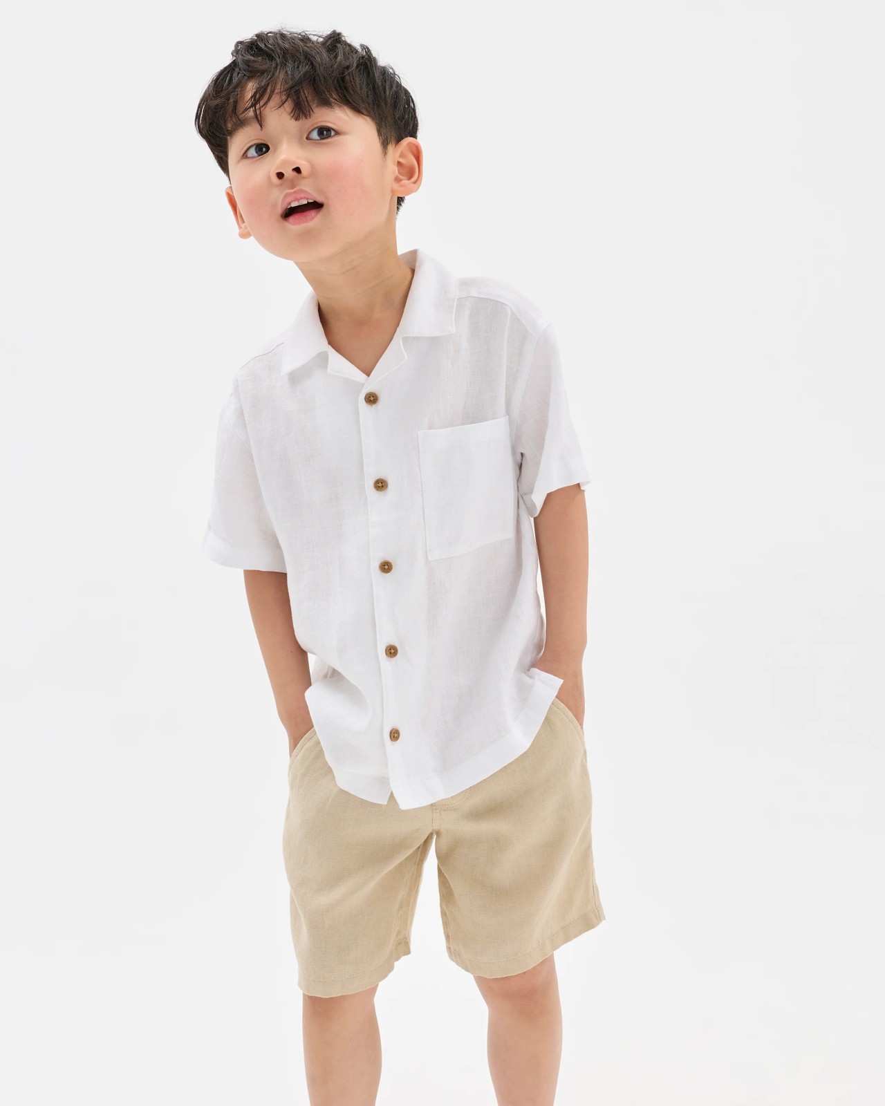European Linen Shorts - Cement 2 of 6