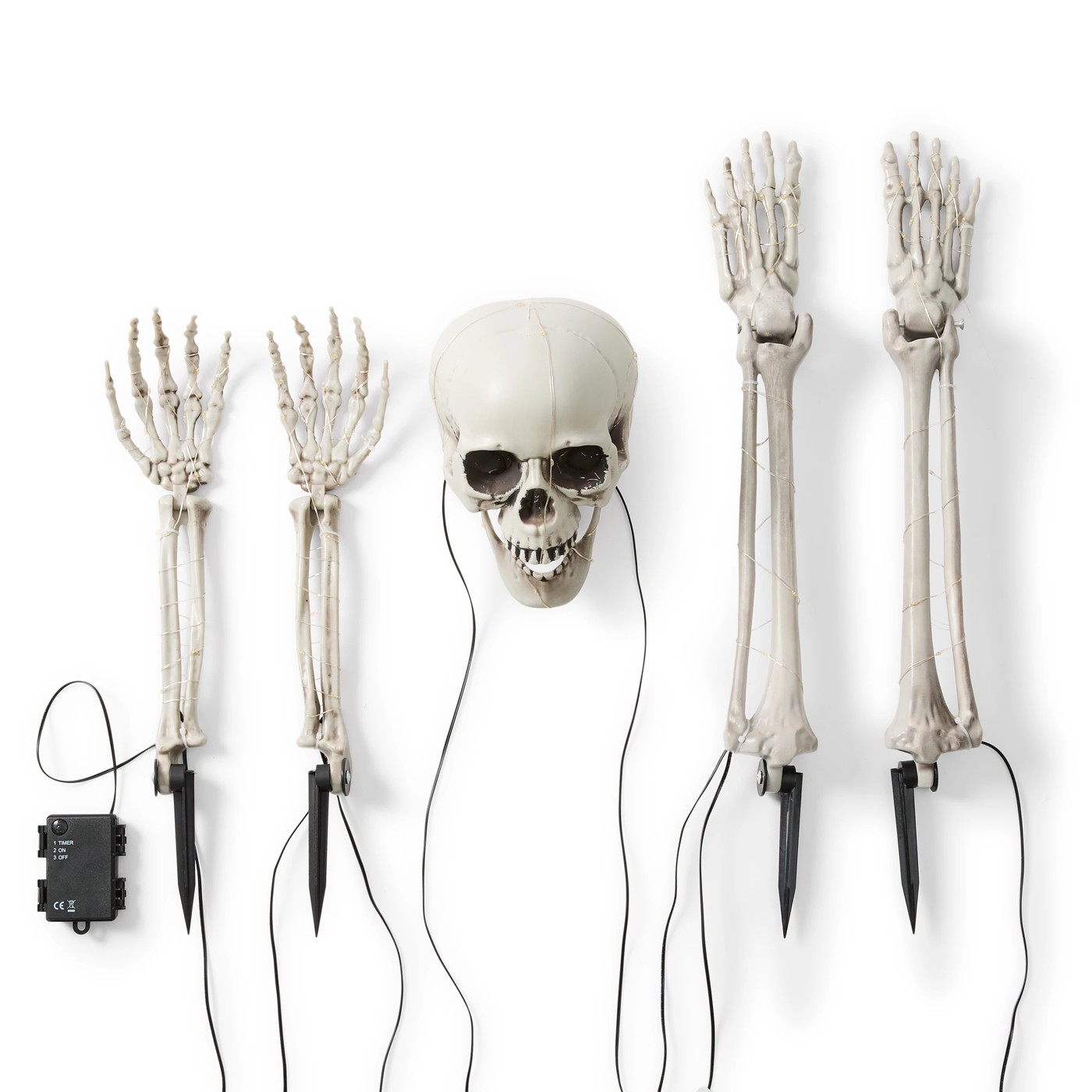 Anko Battery Operated LED Light Up Poseable Skeleton Stakes 5 of 6