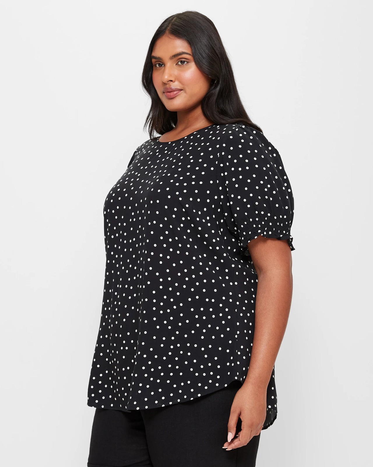 Plus Size Shirred Cuff Top | Target Australia