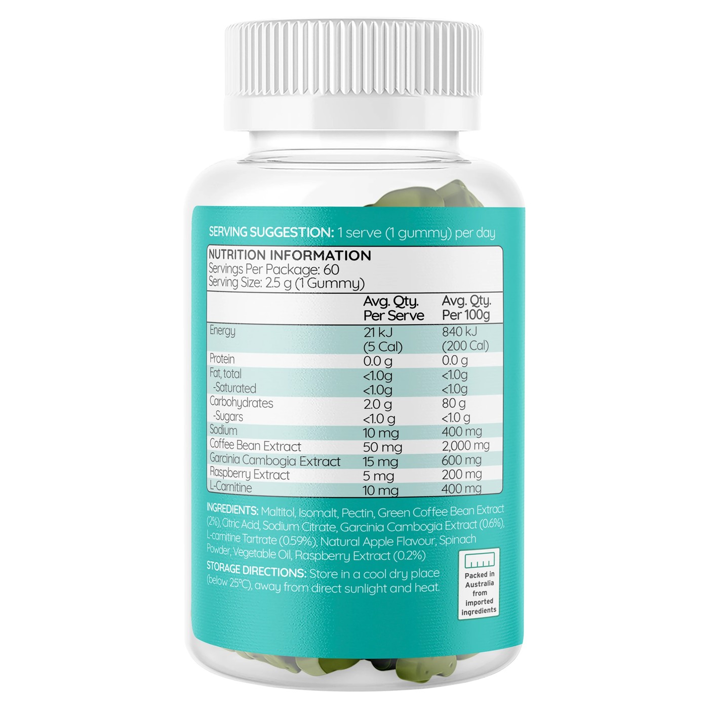 60 Pack Haircarebear Garcinia Cambogia Gummies 150g 3 of 3