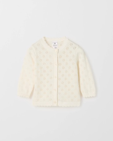 Baby Organic Cotton Pointelle Cardigan