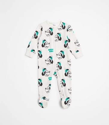 Baby Disney Christmas Zip Coverall - Mickey Mouse