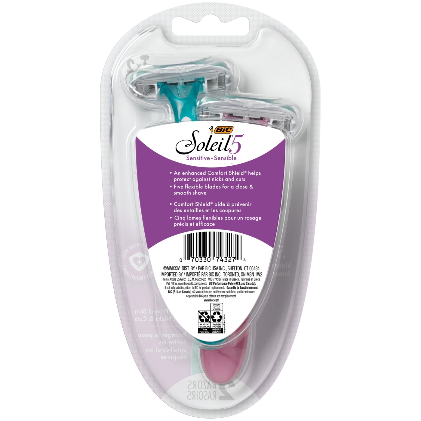 2 Pack BIC Soleil Sensitive Razor 2 of 6