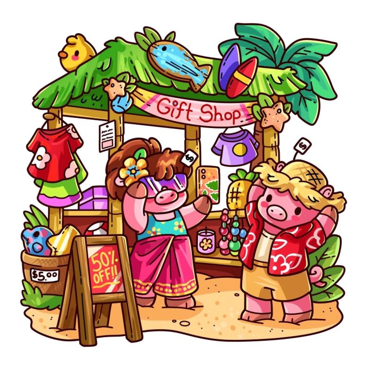 Cozy Hawaii Cute Colouring Book by Jade Summer - Book 3 of 4