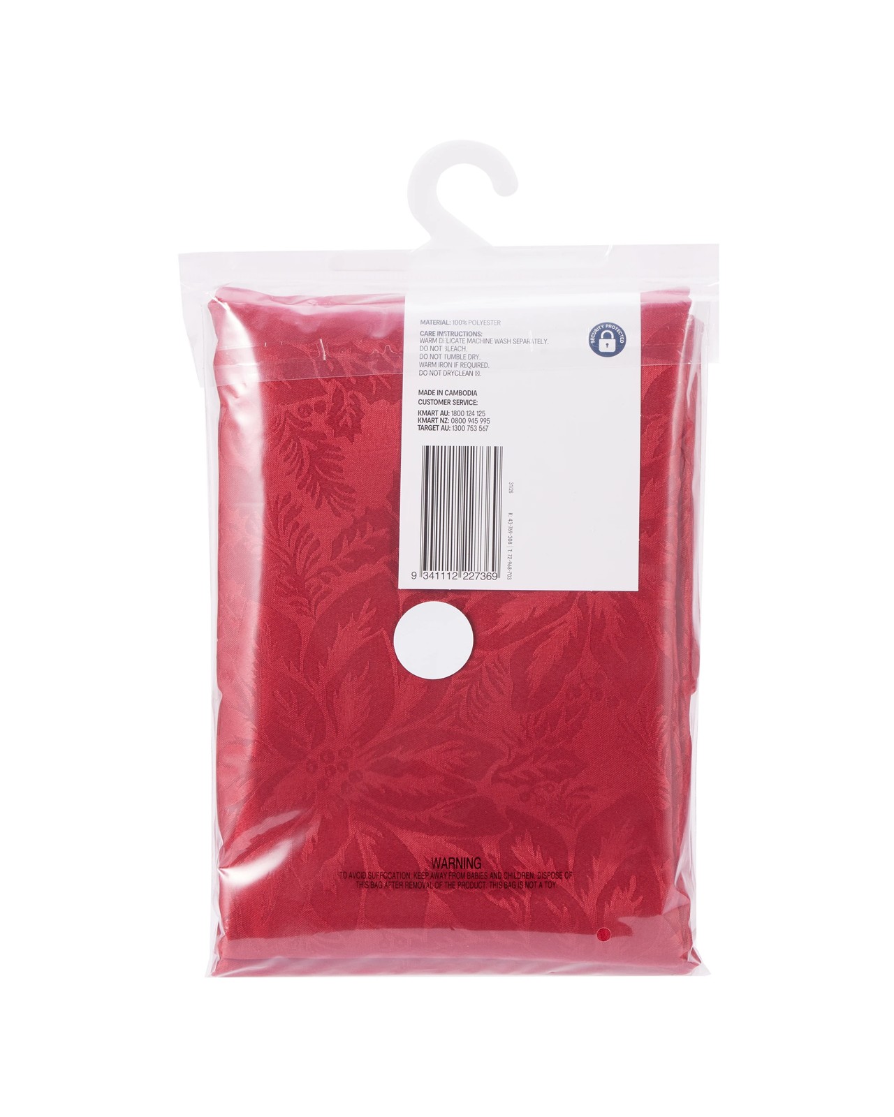 Anko Red Poinsettia Tablecloth 6 of 6
