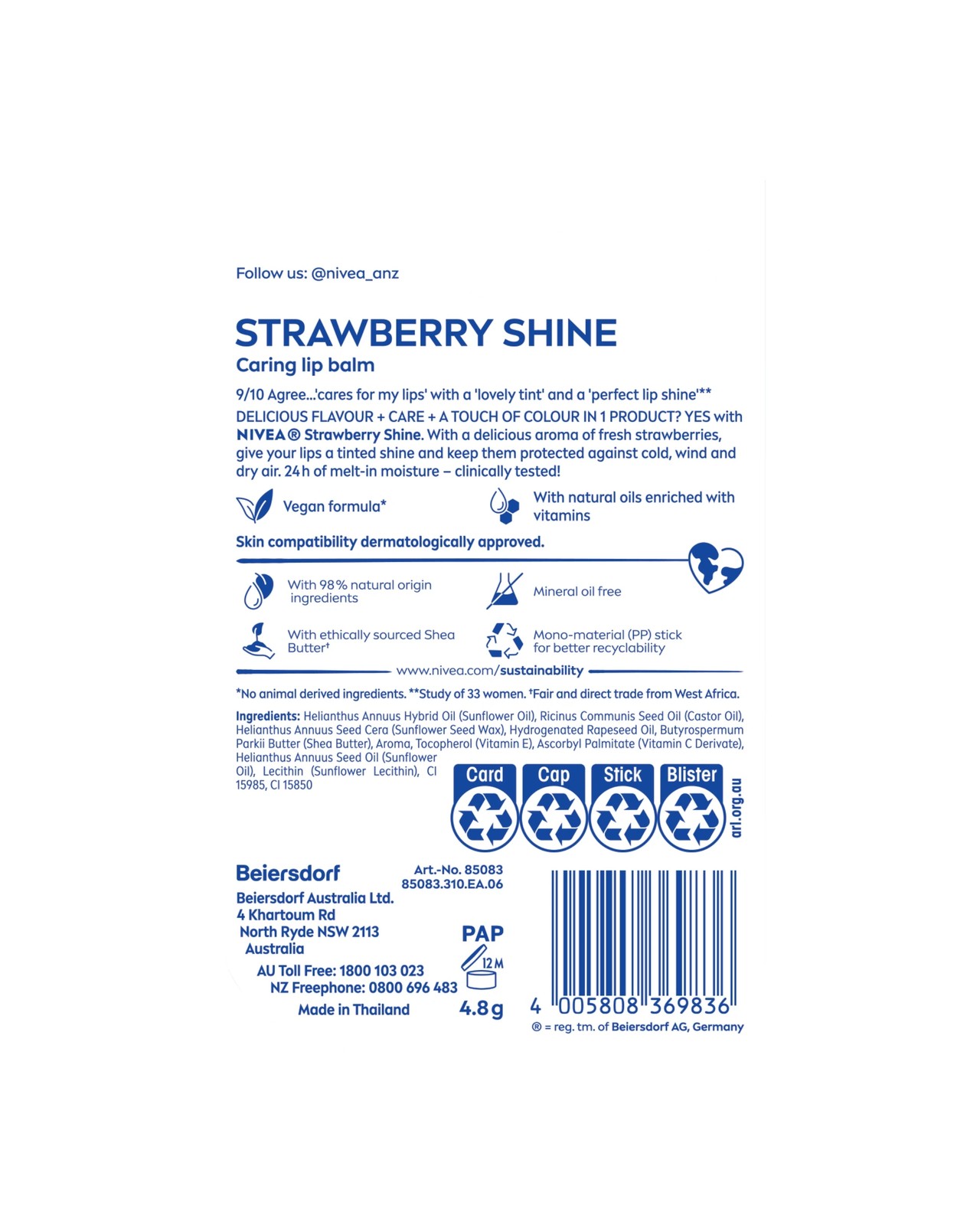 Nivea Fruity Shine Strawberry Lip Balm 2 of 5