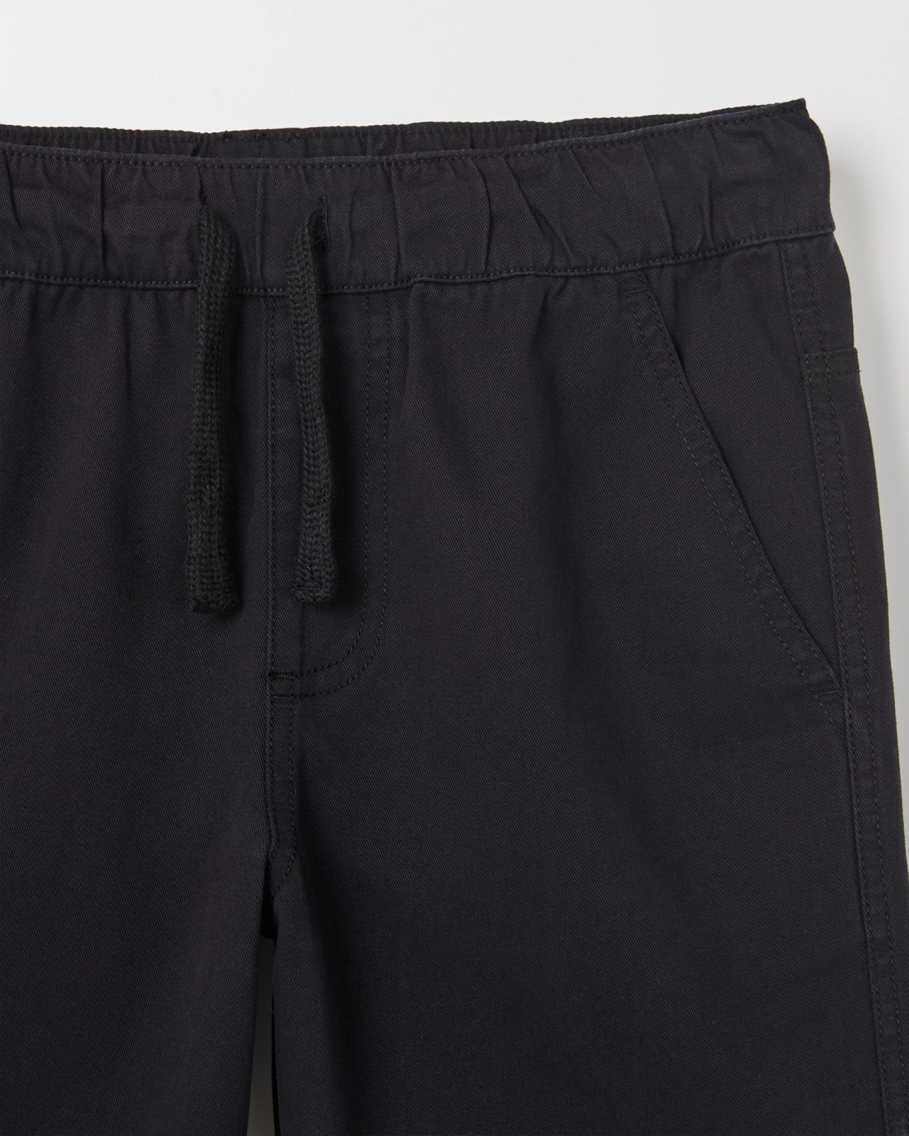 Elastic Waist Chino Shorts - Black 2 of 2