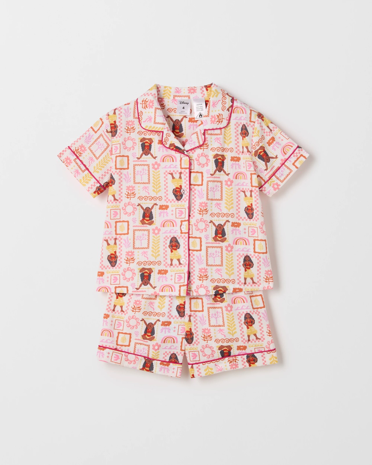 Disney Australian Cotton Younger Girls Pyjama Set - Moana Multi 5 of 6