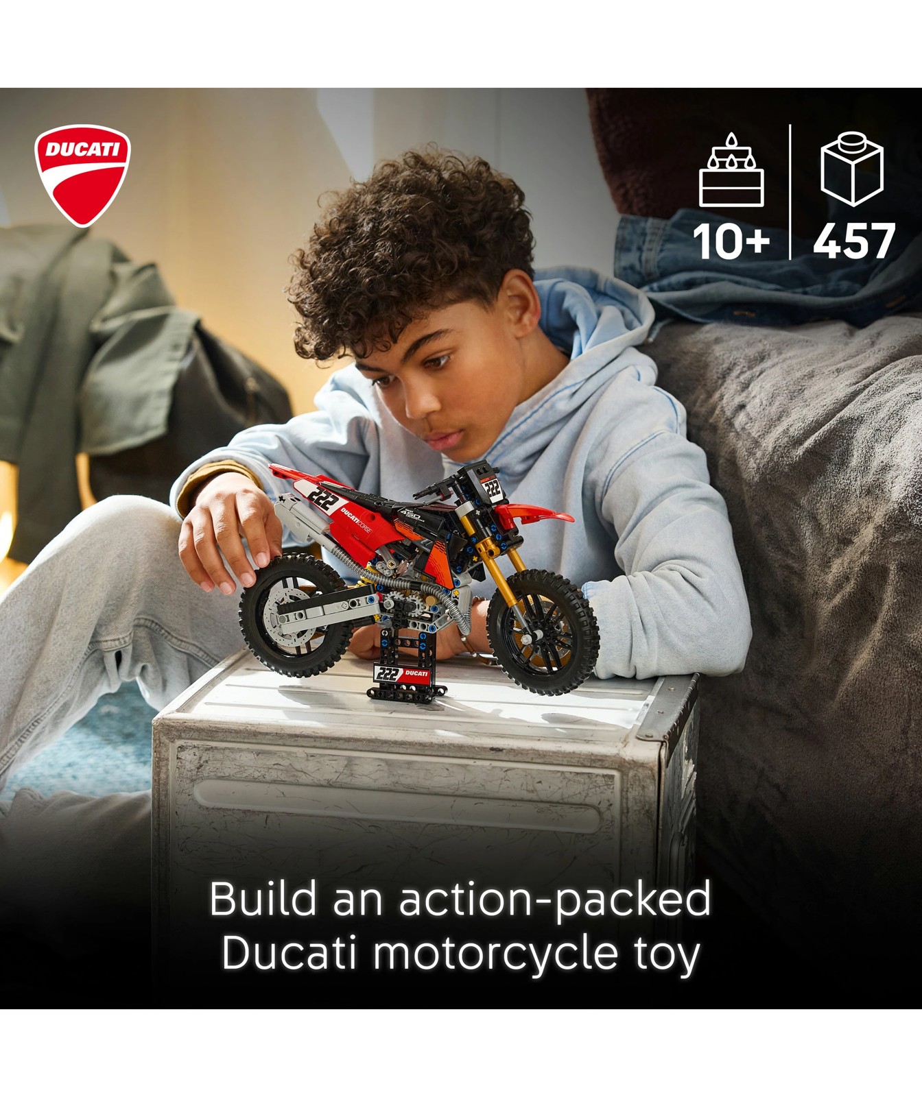 LEGO® Technic Ducati Desmo450 MX Factory Motorcycle 42238 2 of 5