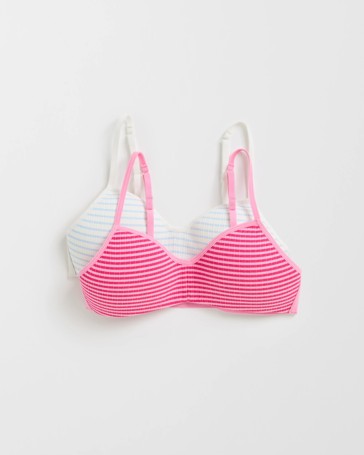Maxx Australian Cotton Blend 2 Pack Older Girls Moulded Crop Tops