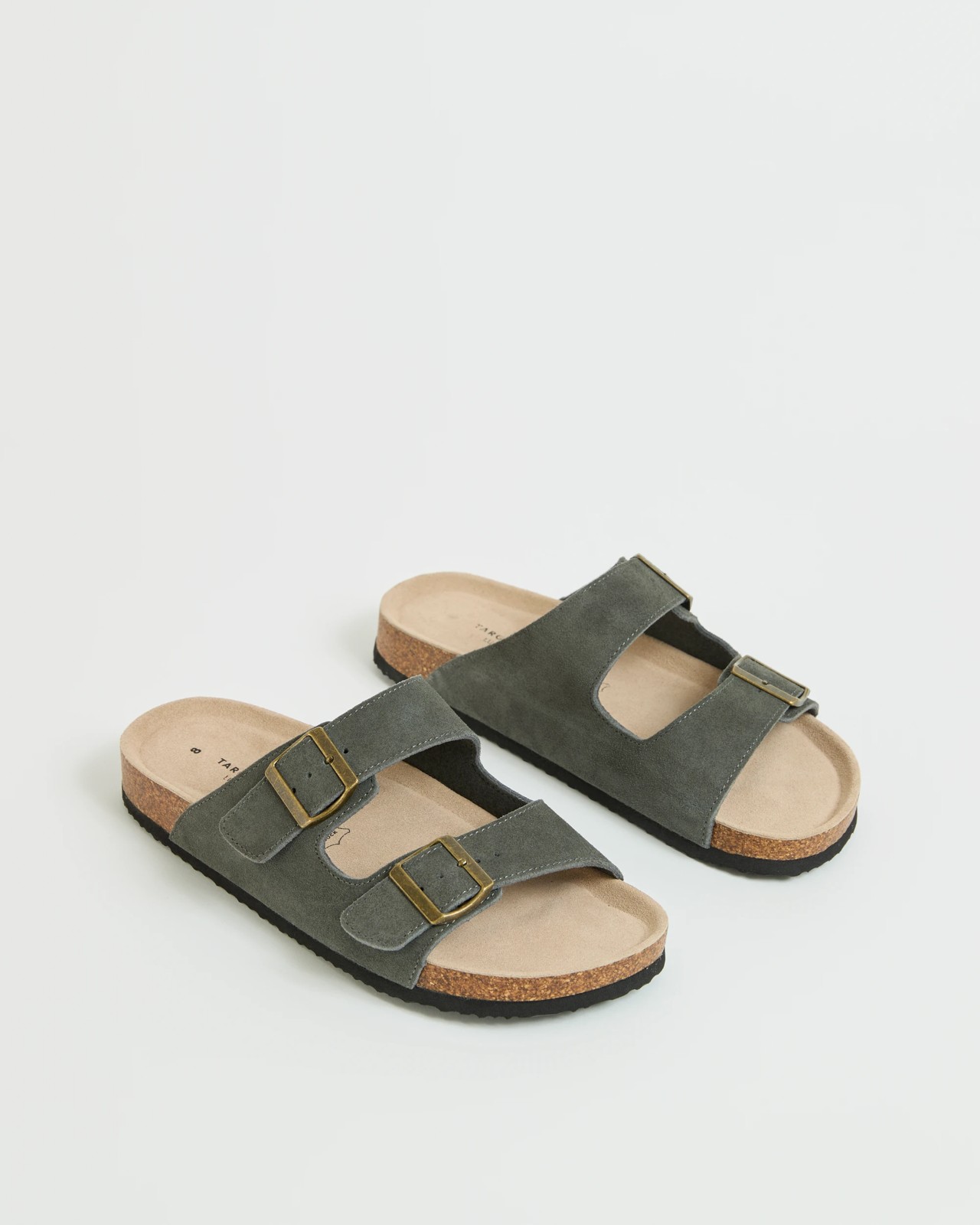 Leather Moulded Cork Sandals - Solo - Grey Suede 2 of 3