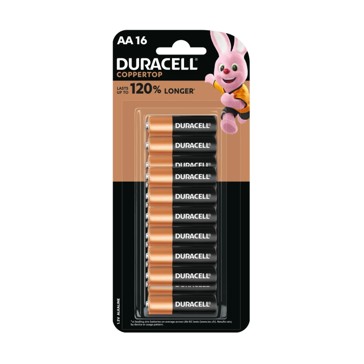 16 Pack Duracell Coppertop AA 1.5V Alkaline Batteries