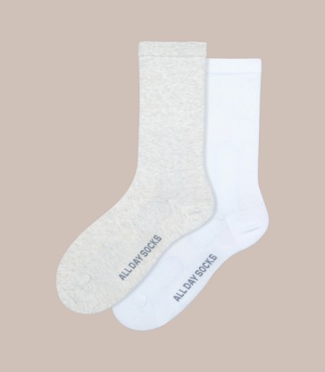 2 Pack Lightweight Patterned Crew Socks - Underworks