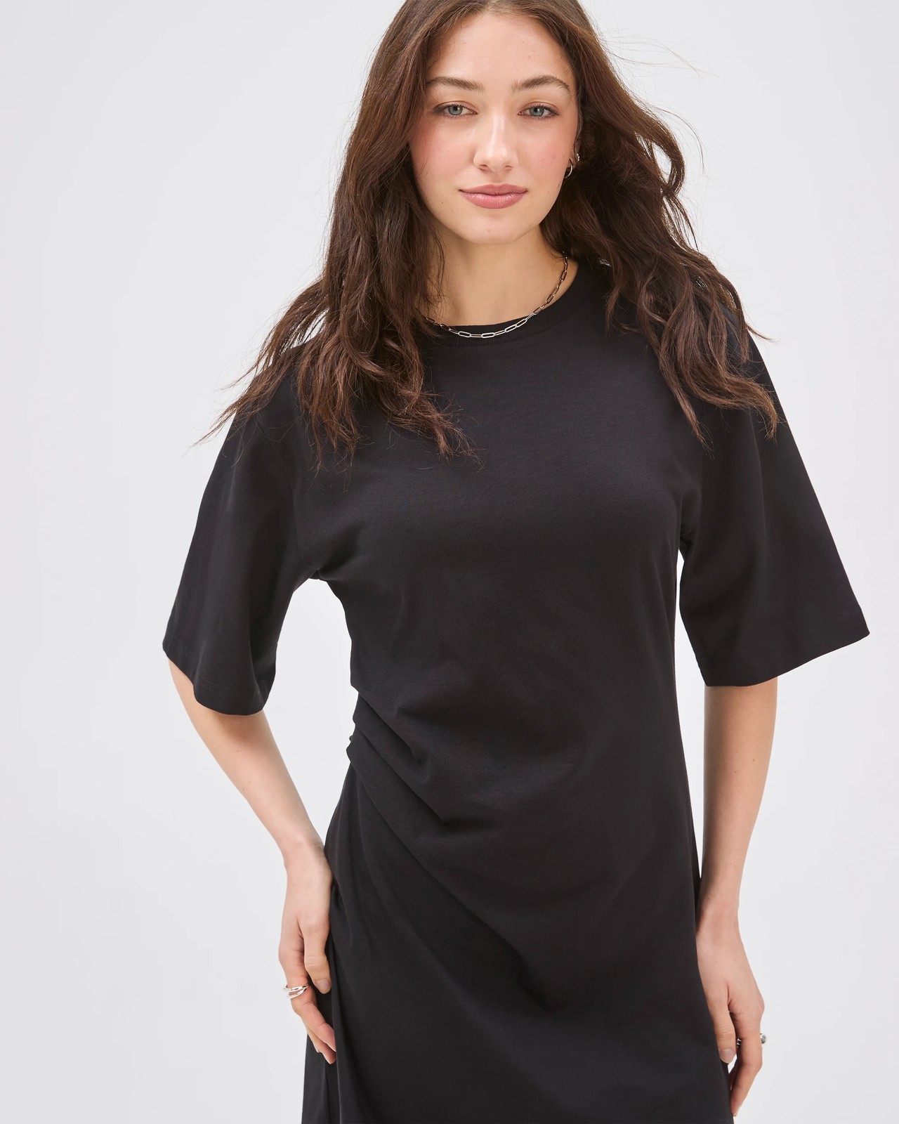 Lily Loves Australian Cotton Mini T-Shirt Dress - Black 4 of 5