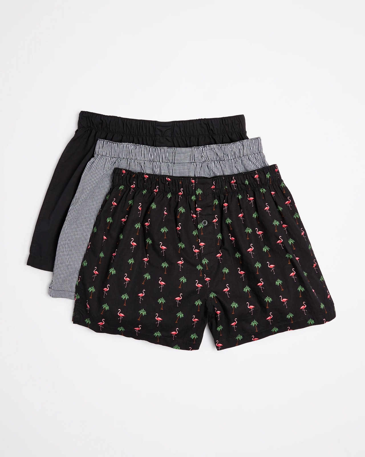 Maxx 3 Pack Woven Boxers - Flamingo