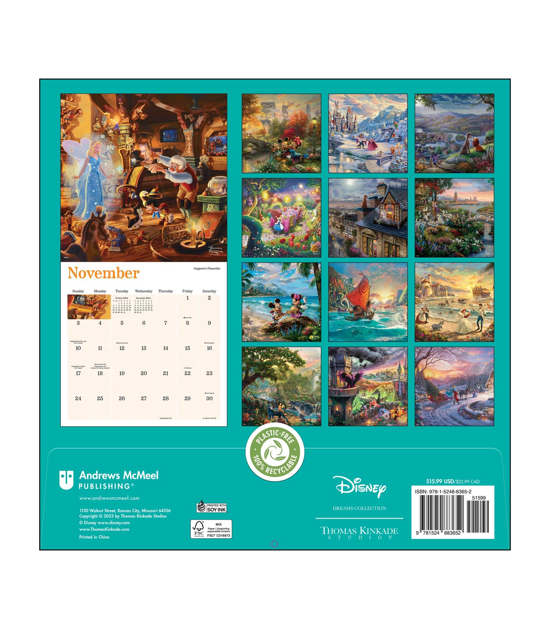 Disney Dreams Thomas Kinkade Studios 2024 Square Calendar Target   68484125 IMG 003