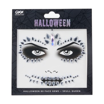 80 Piece Halloween Face Gems, Skull Queen - OXX Cosmetics