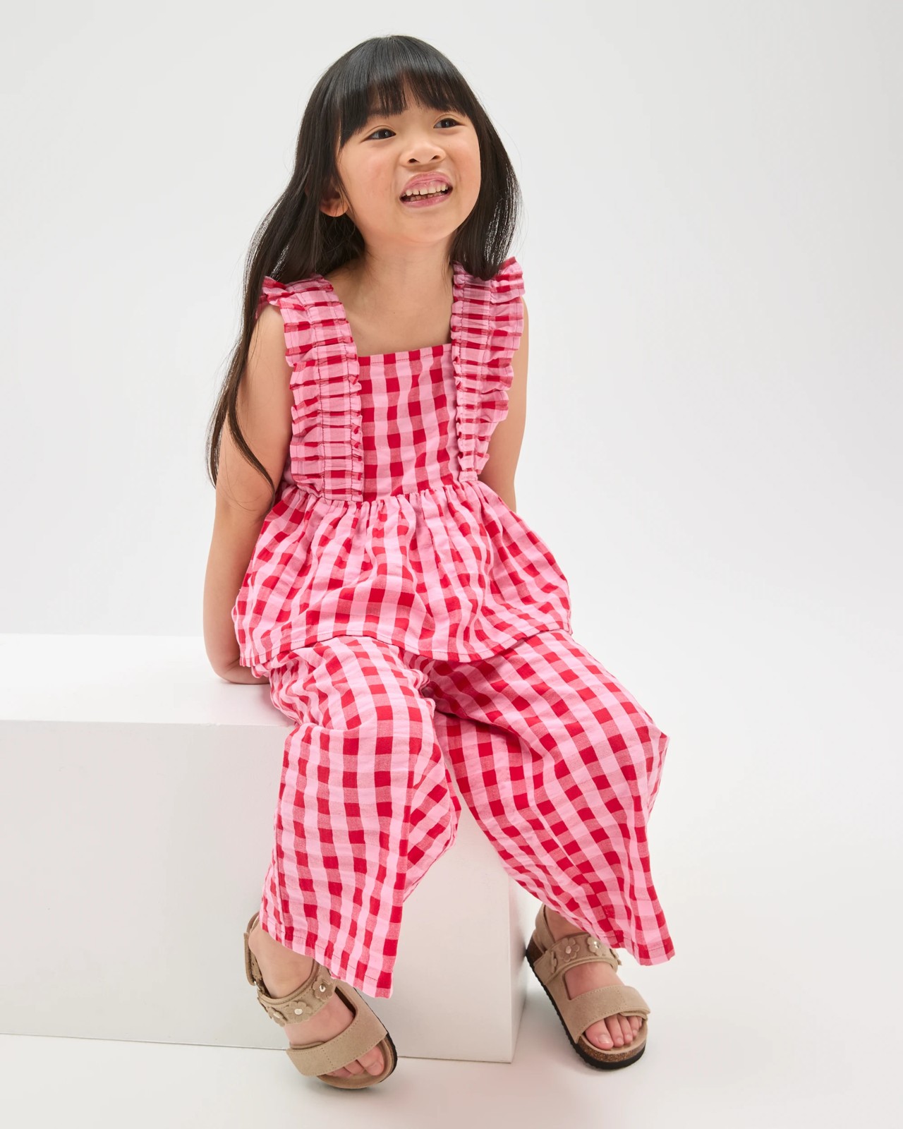 Fashion Woven Top and Pants 2 Piece Set - Pink/Red 3 of 5