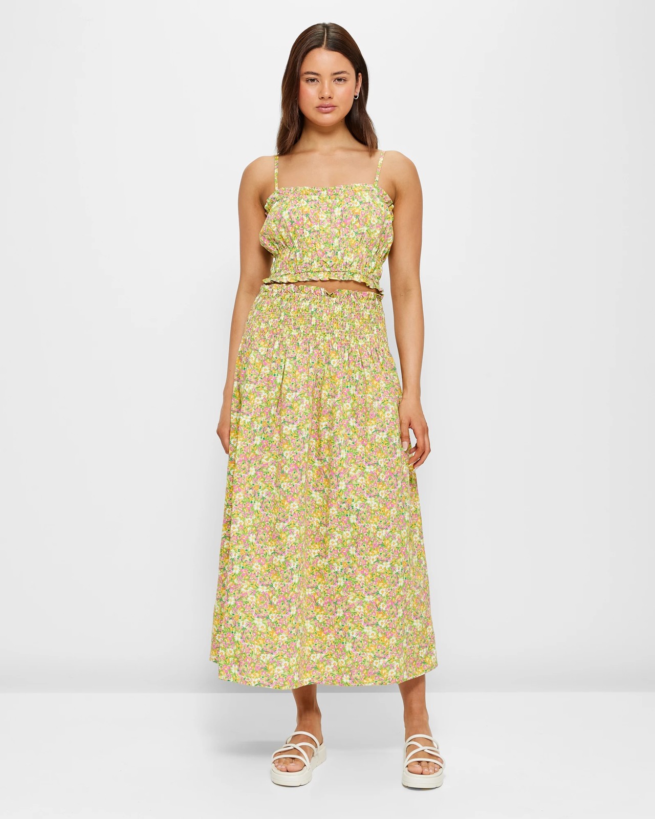 Shirred Waist Midi Skirt - Lily Loves 2 of 5