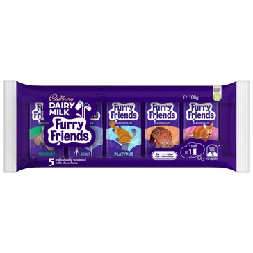 Cadbury Dairy Milk Furry Friends Milk Chocolate - 5 Pieces