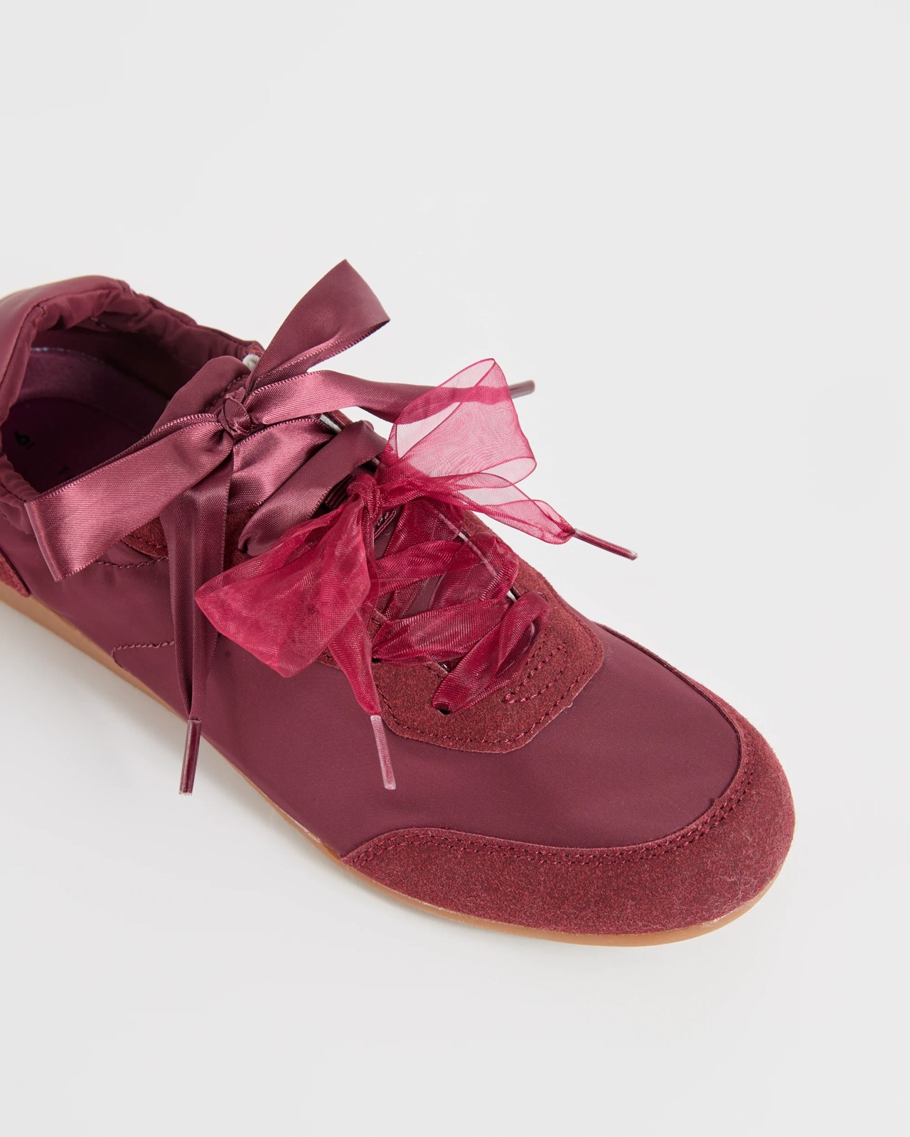 Elasticated Back Sneakerinas - Nella - Burgundy 3 of 3