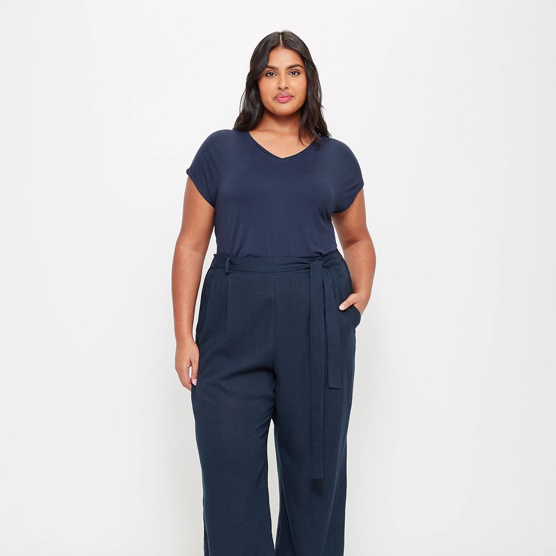 Curve Linen Blend Crop Pants Target Australia