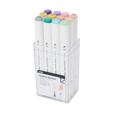 Dual Tip Graphic Markers, 12 Pack - Anko