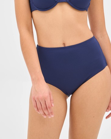 High Waisted Honeycomb Smooth Bikini Briefs - Shape Your Body