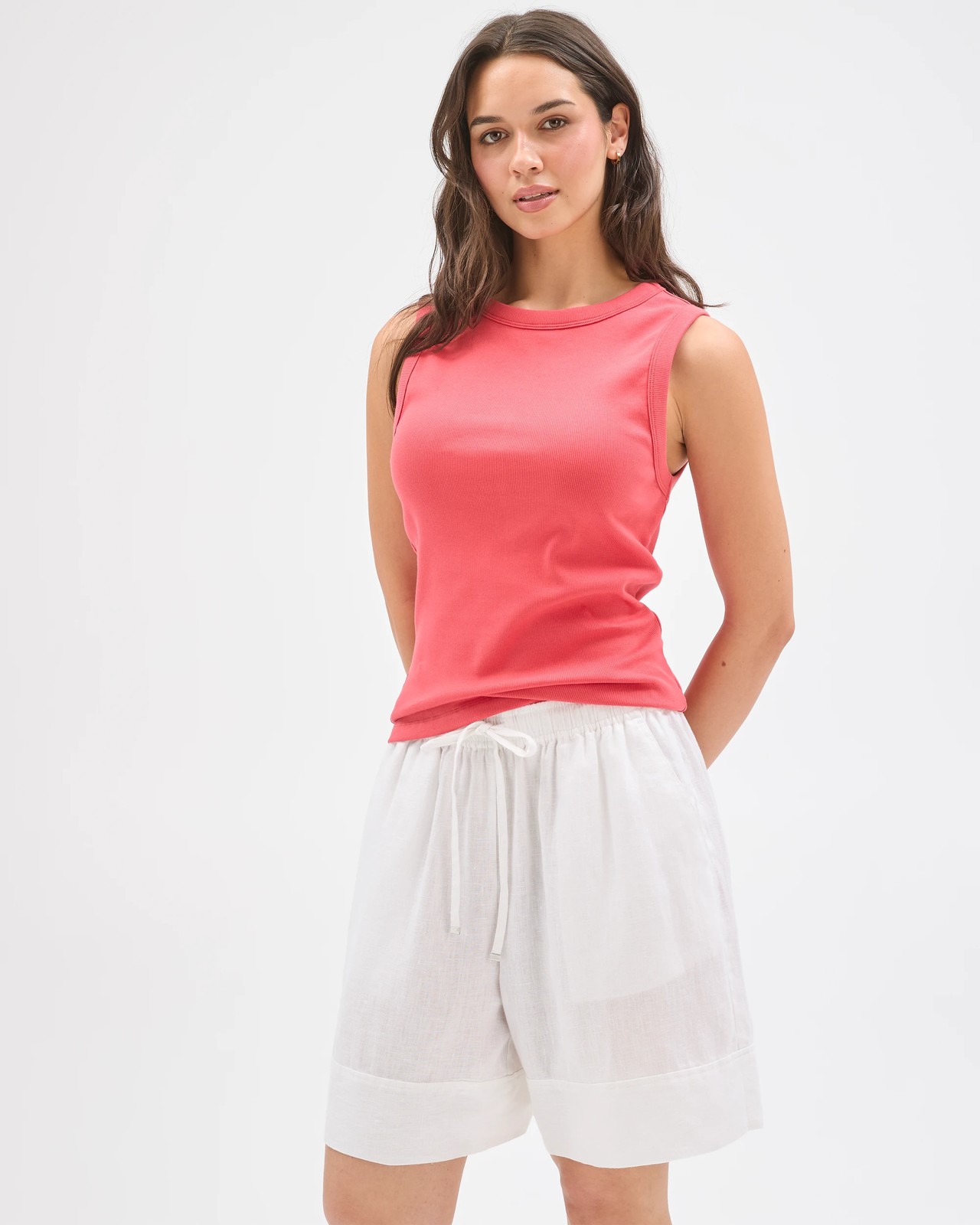 Australian Cotton Ribbed Tank Top - Blush Berry 4 of 5