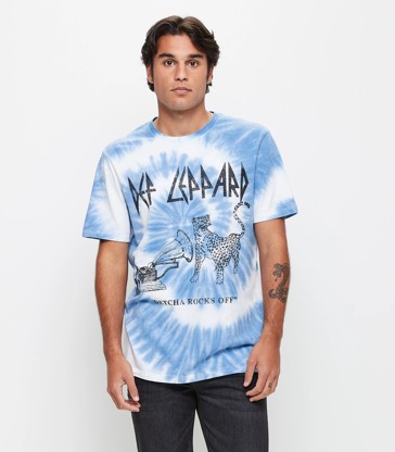 Def Leppard Print Tie-Dye T-Shirt