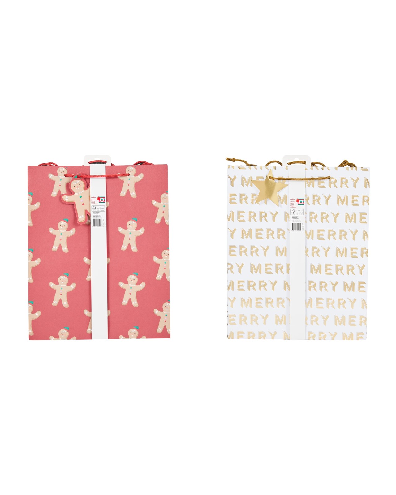 Anko 4 Pack Large Gift Bags - Assorted 4 of 4