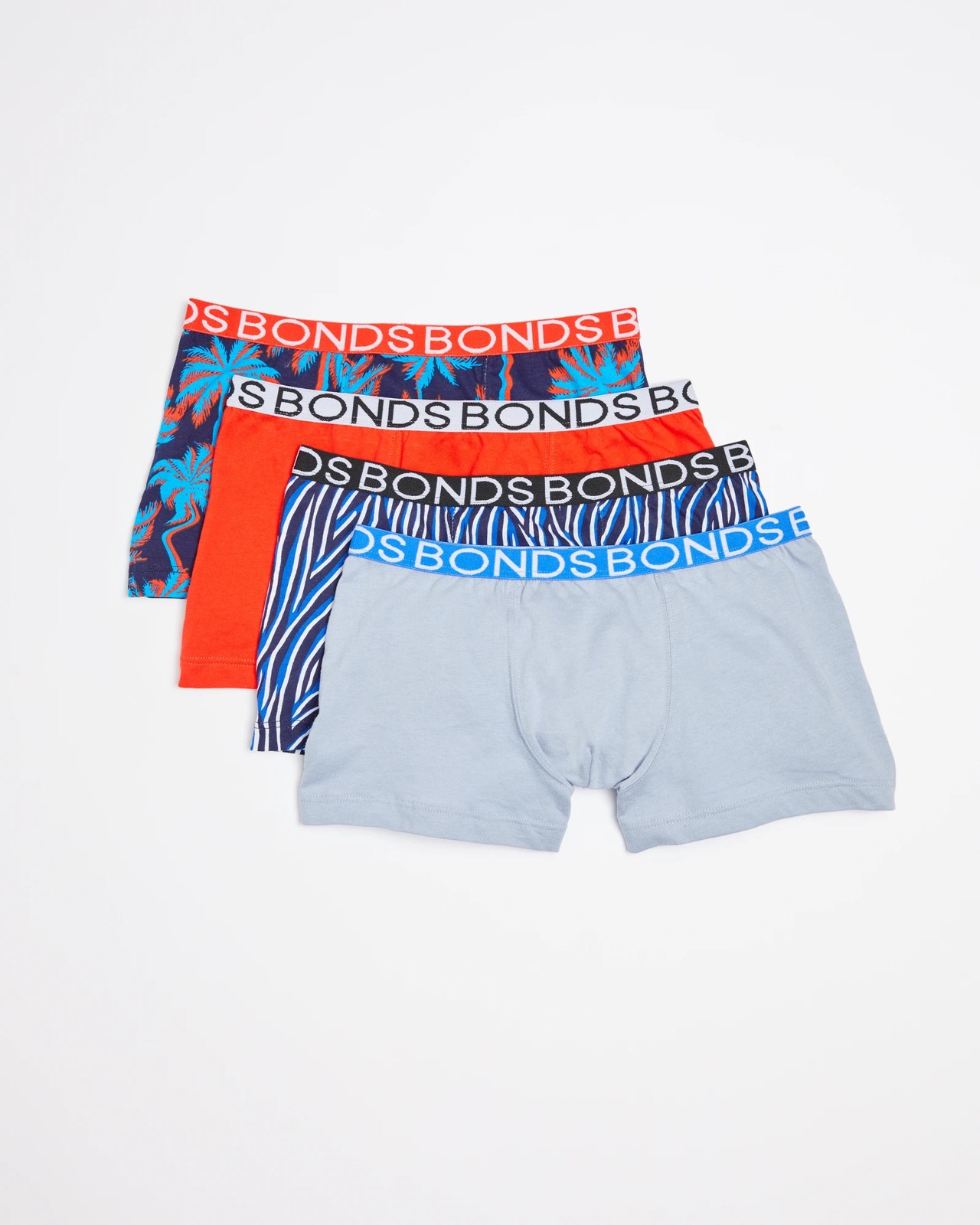 Bonds Boys 4 Pack Trunks - Multi Palms