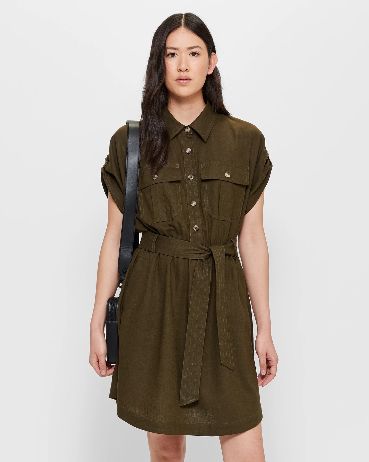 Target linen sales shirt dress