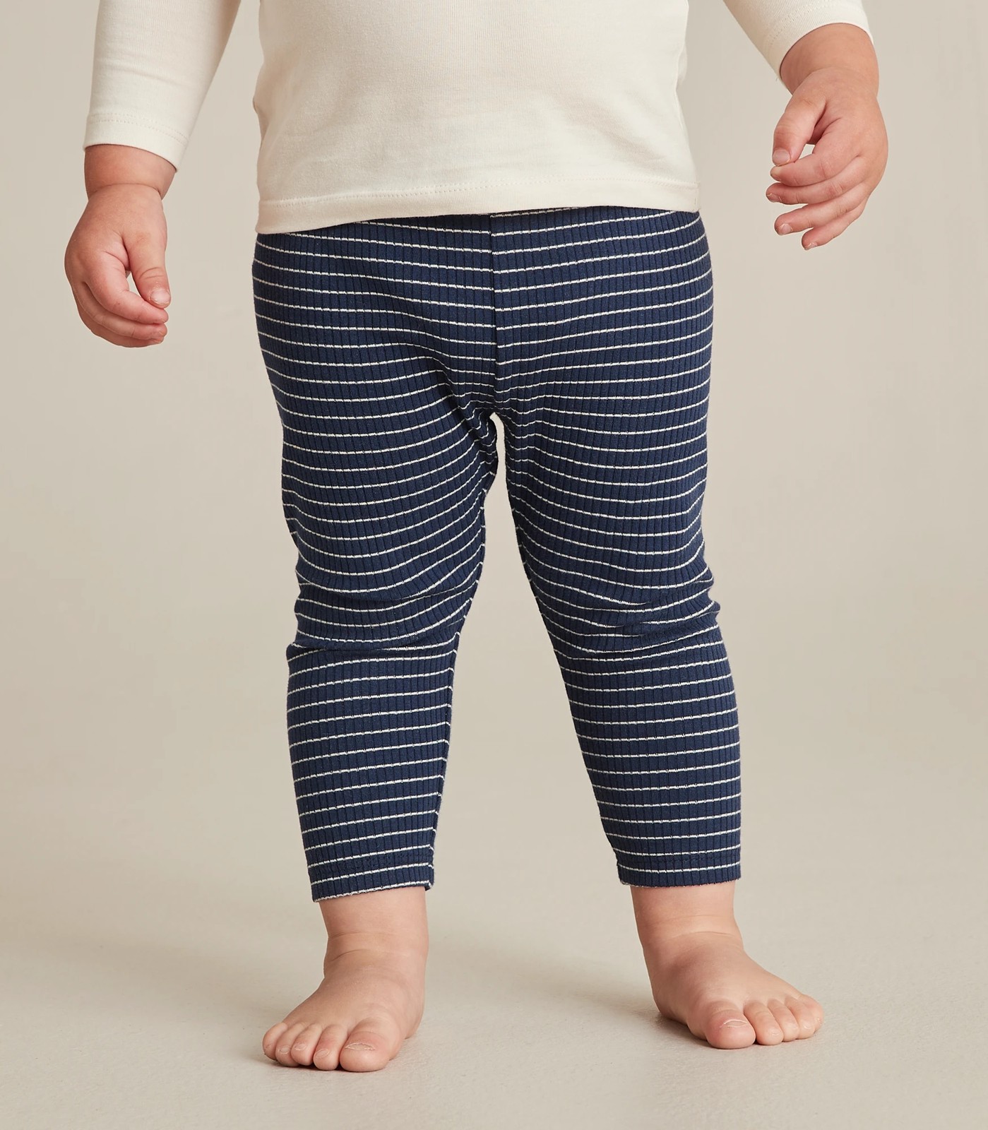 Baby Boy's Striped Rib Leggings