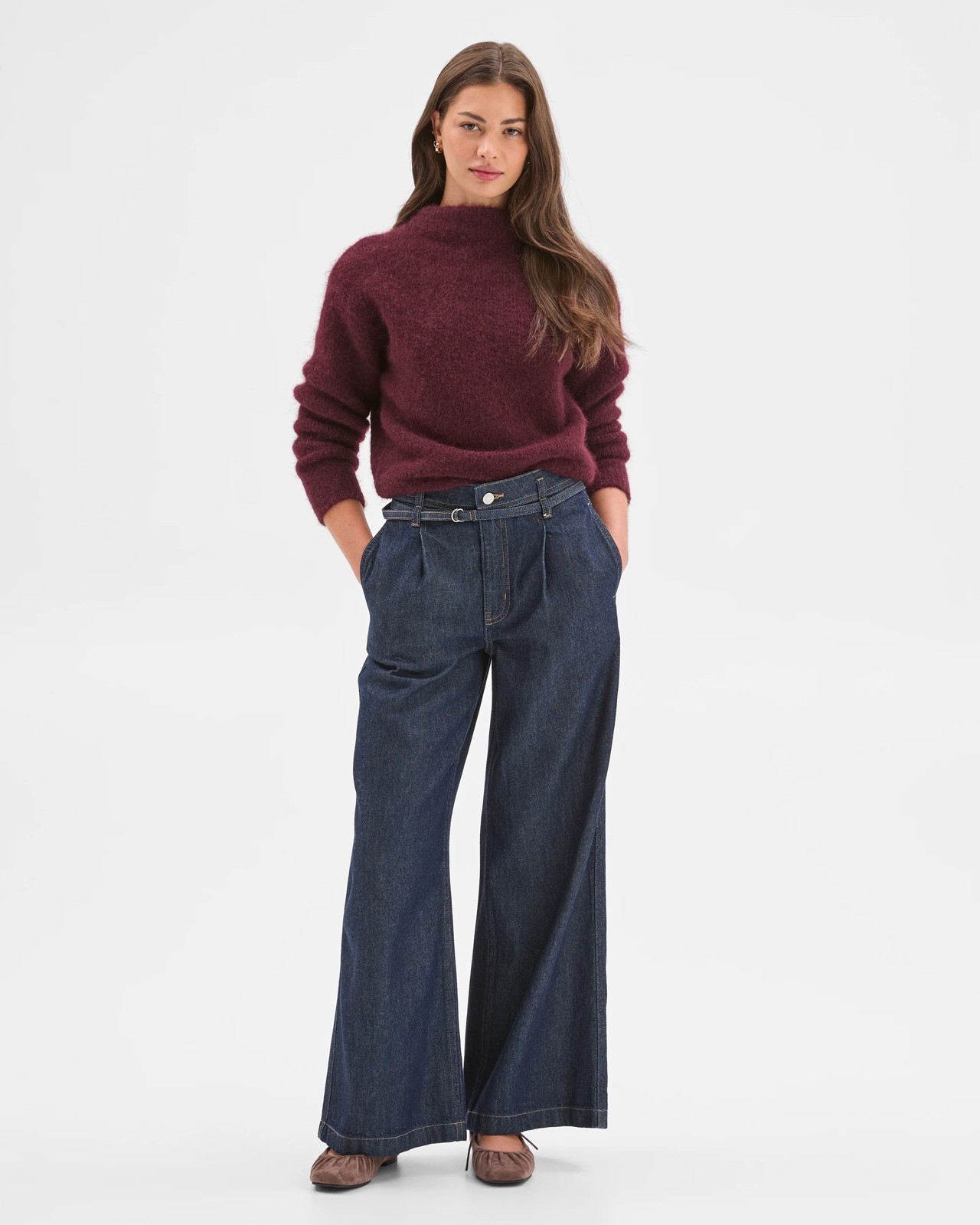 Petites Plush Knit Jumper - Pinot 2 of 6